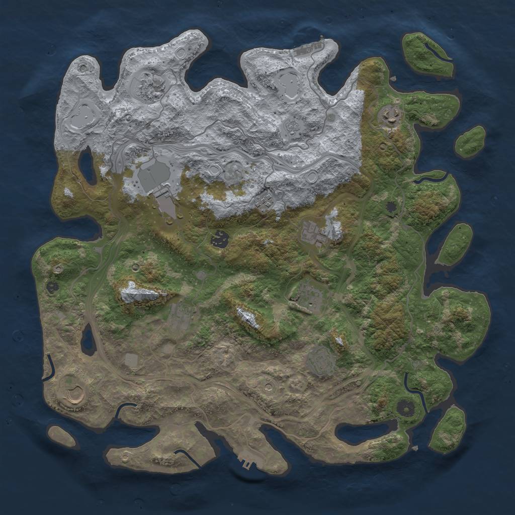 Rust Map: Procedural Map, Size: 4300, Seed: 87542165, 17 Monuments