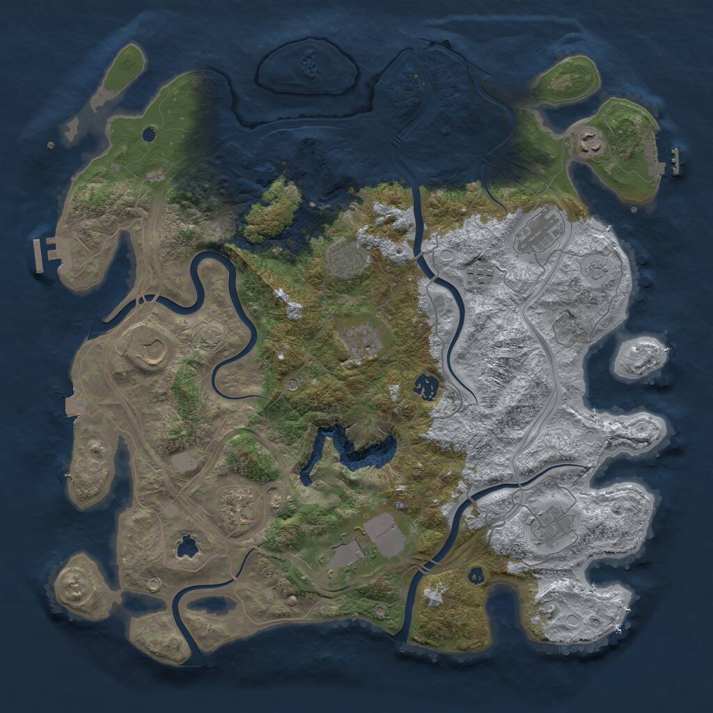 Rust Map: Procedural Map, Size: 4250, Seed: 1966937740, 16 Monuments