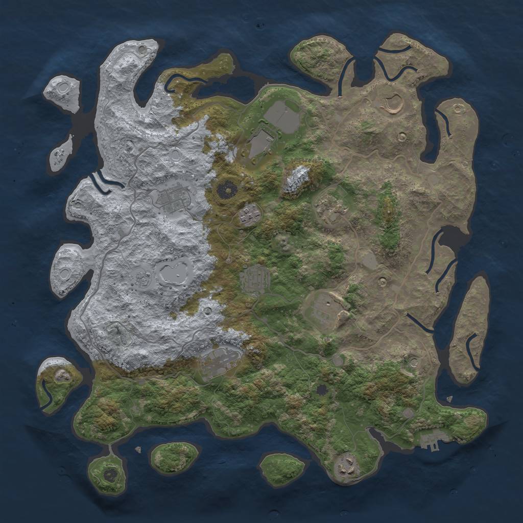 Rust Map: Procedural Map, Size: 4000, Seed: 23232, 15 Monuments