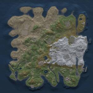 Thumbnail Rust Map: Procedural Map, Size: 3750, Seed: 1153944399, 14 Monuments