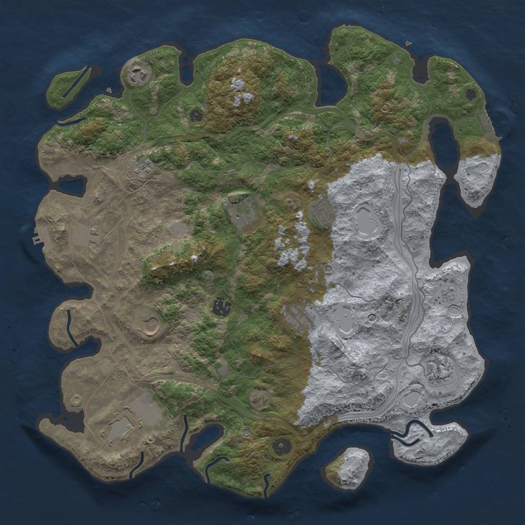 Rust Map: Procedural Map, Size: 4250, Seed: 1557175925, 17 Monuments