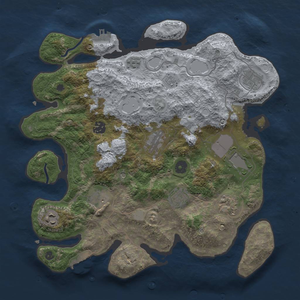 Rust Map: Procedural Map, Size: 3500, Seed: 1595888689, 16 Monuments