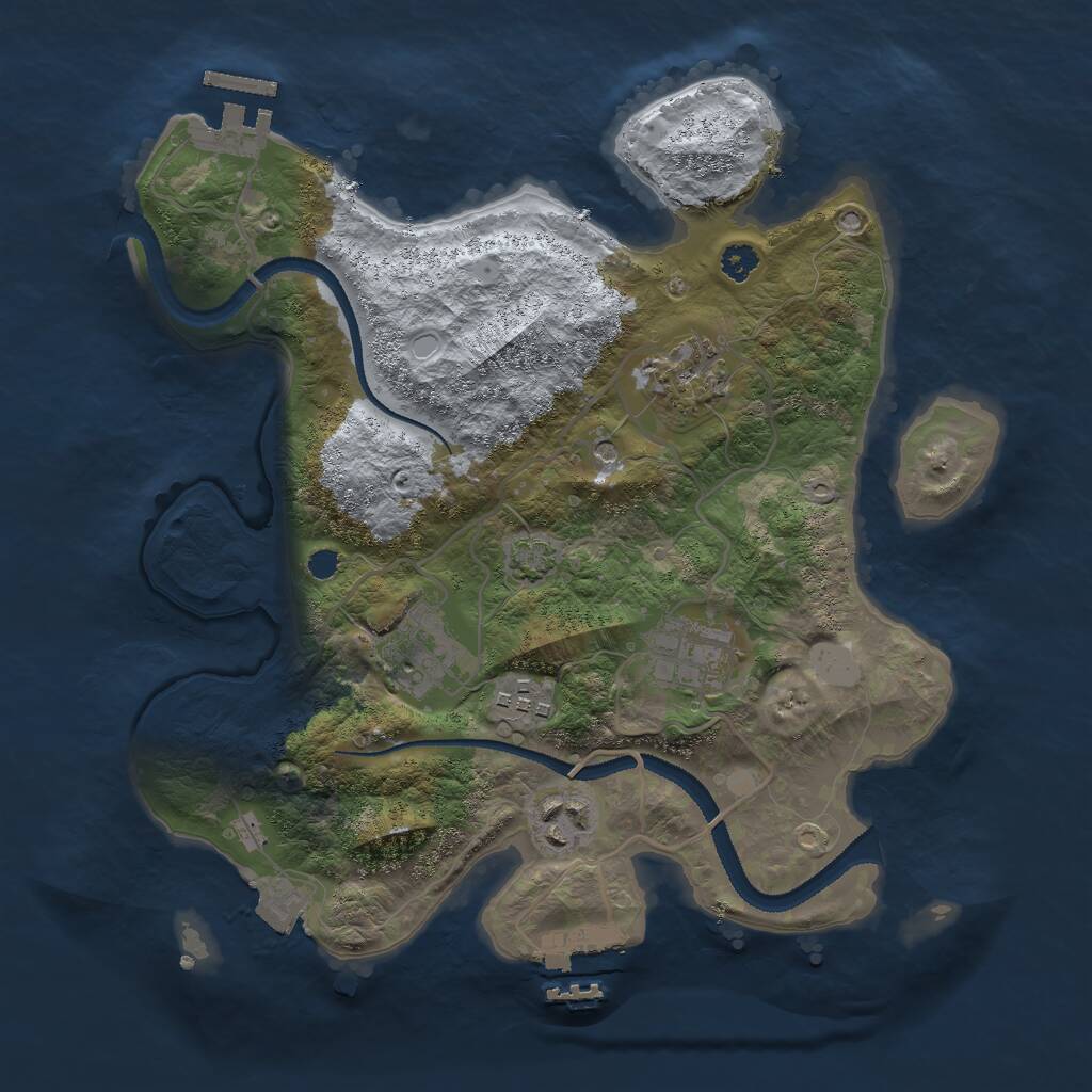 Rust Map: Procedural Map, Size: 3000, Seed: 694629233, 10 Monuments