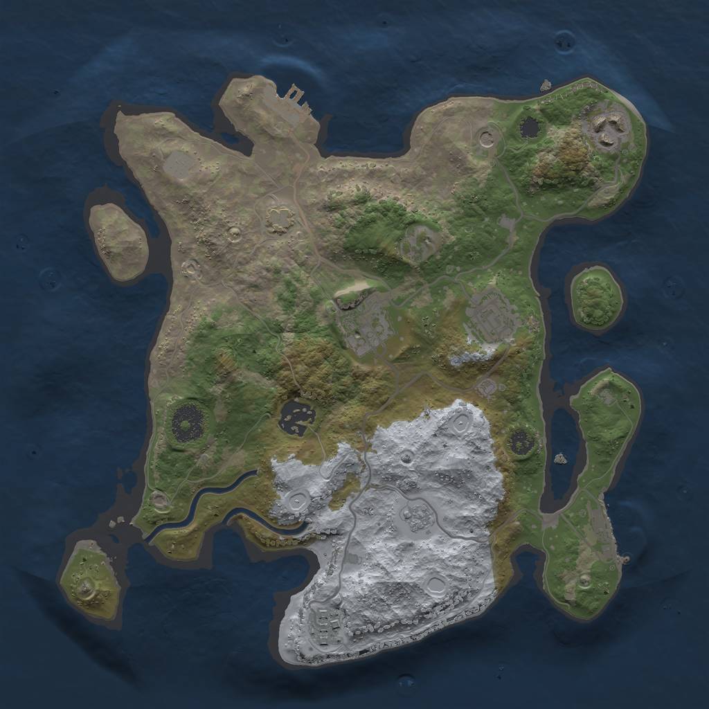 Rust Map: Procedural Map, Size: 3000, Seed: 2011552871, 13 Monuments