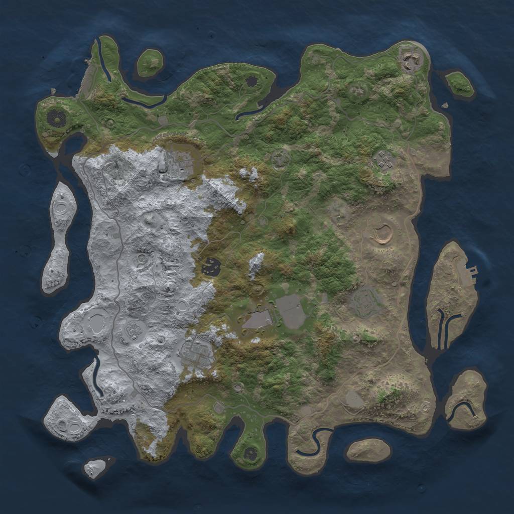 Rust Map: Procedural Map, Size: 4000, Seed: 91415, 16 Monuments