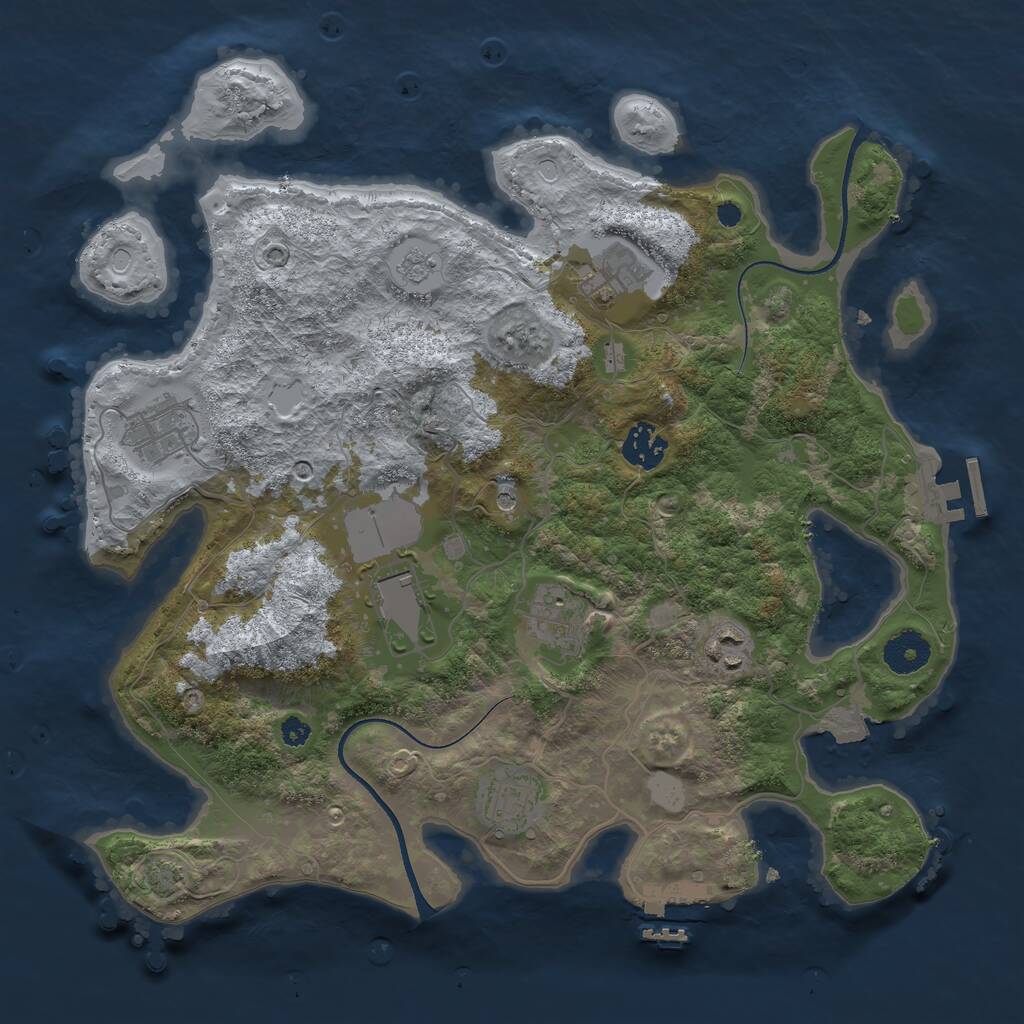Rust Map: Procedural Map, Size: 3500, Seed: 936511246, 13 Monuments