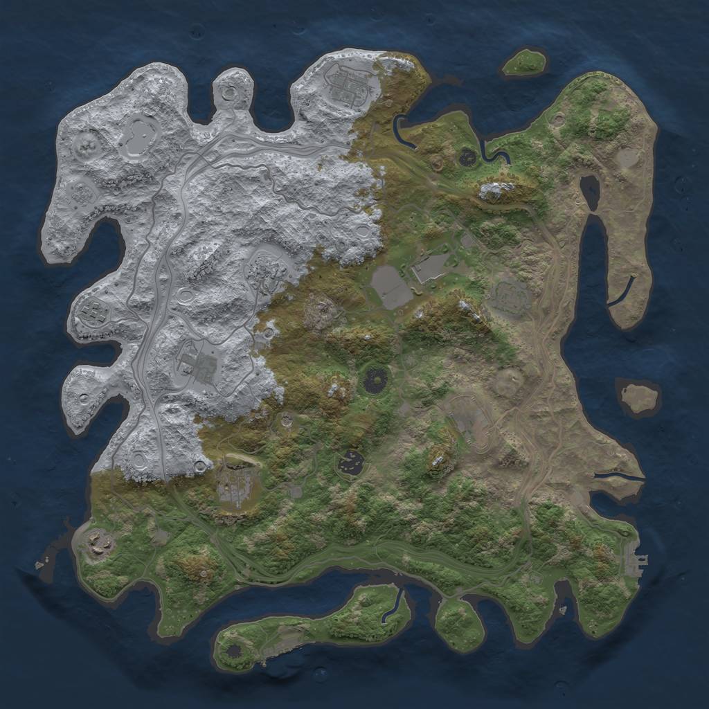 Rust Map: Procedural Map, Size: 4250, Seed: 252468819, 17 Monuments