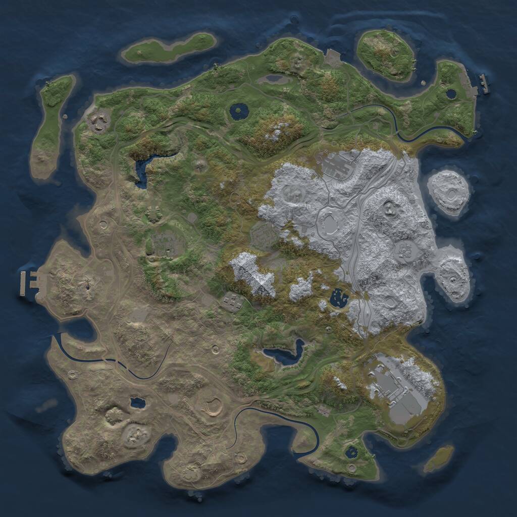 Rust Map: Procedural Map, Size: 4250, Seed: 41959080, 14 Monuments