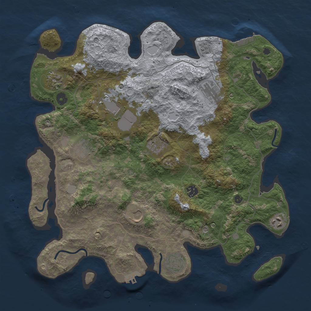 Rust Map: Procedural Map, Size: 4000, Seed: 366697226, 17 Monuments
