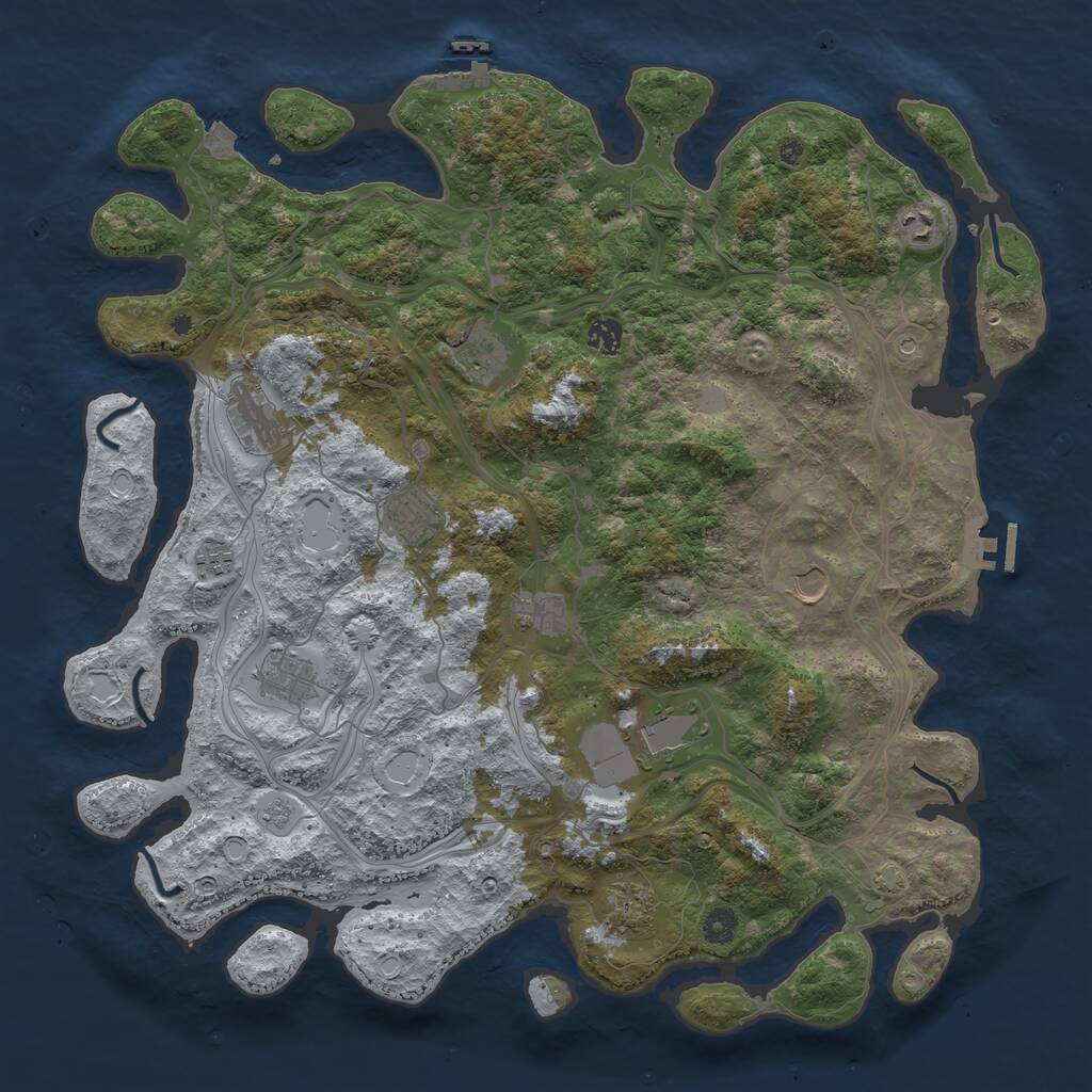Rust Map: Procedural Map, Size: 4500, Seed: 52895828, 17 Monuments