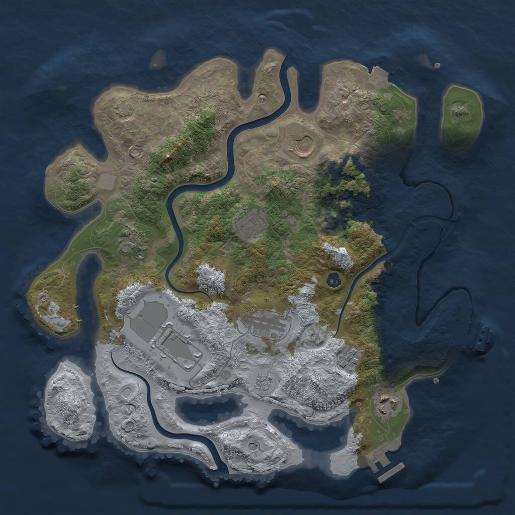 Rust Map: Procedural Map, Size: 3500, Seed: 1220234400, 13 Monuments