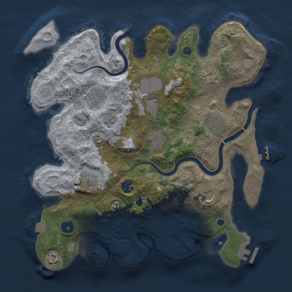 Rust Map: Procedural Map, Size: 3500, Seed: 1897723313, 16 Monuments