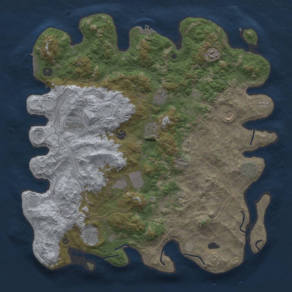 Rust Map: Procedural Map, Size: 4500, Seed: 7042, 18 Monuments