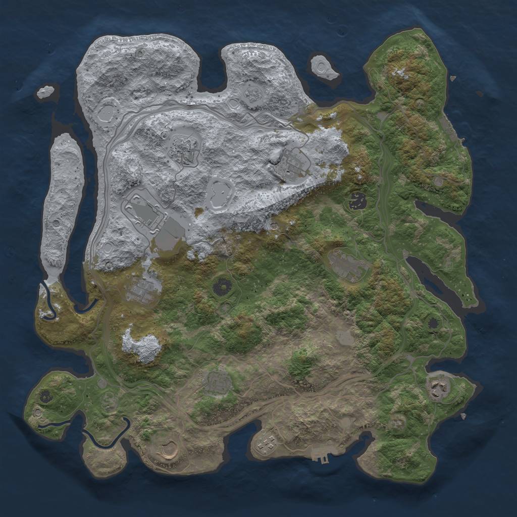 Rust Map: Procedural Map, Size: 4250, Seed: 342394100, 17 Monuments
