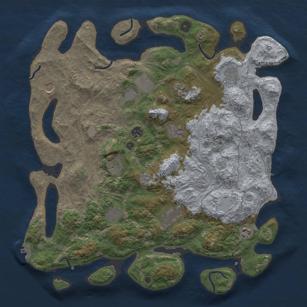 Rust Map: Procedural Map, Size: 4250, Seed: 1666797294, 18 Monuments