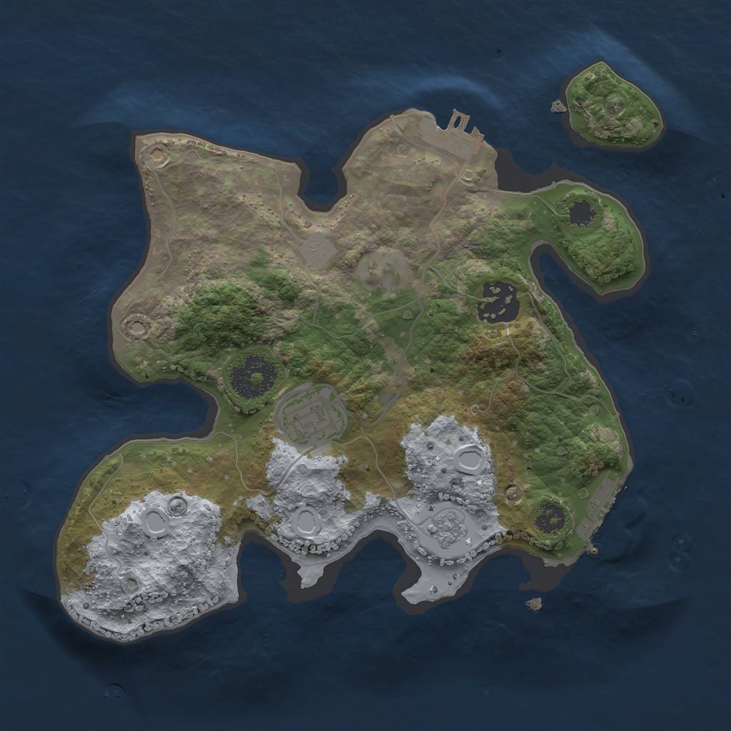 Rust Map: Procedural Map, Size: 2500, Seed: 56546564, 8 Monuments