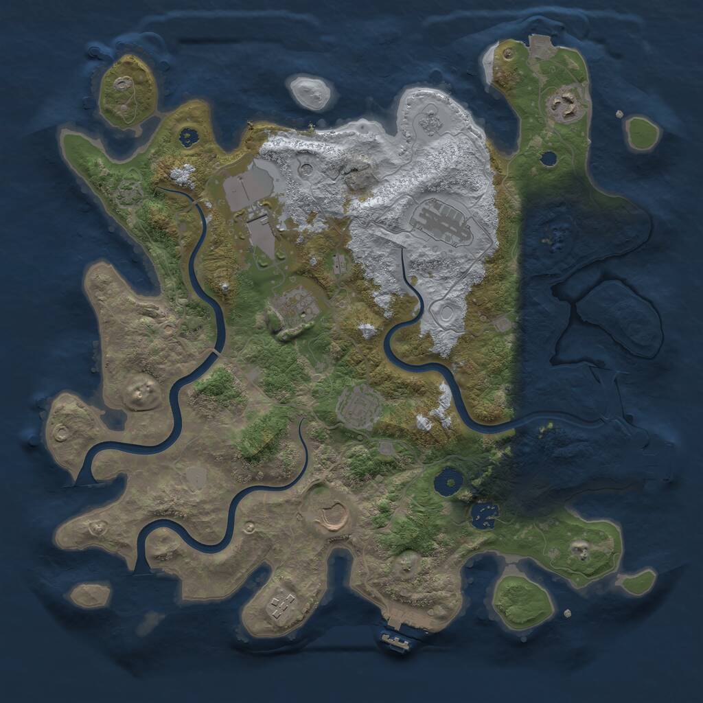 Rust Map: Procedural Map, Size: 3750, Seed: 2113912, 14 Monuments