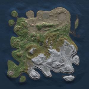 Thumbnail Rust Map: Barren, Size: 3500, Seed: 1522243357, 12 Monuments