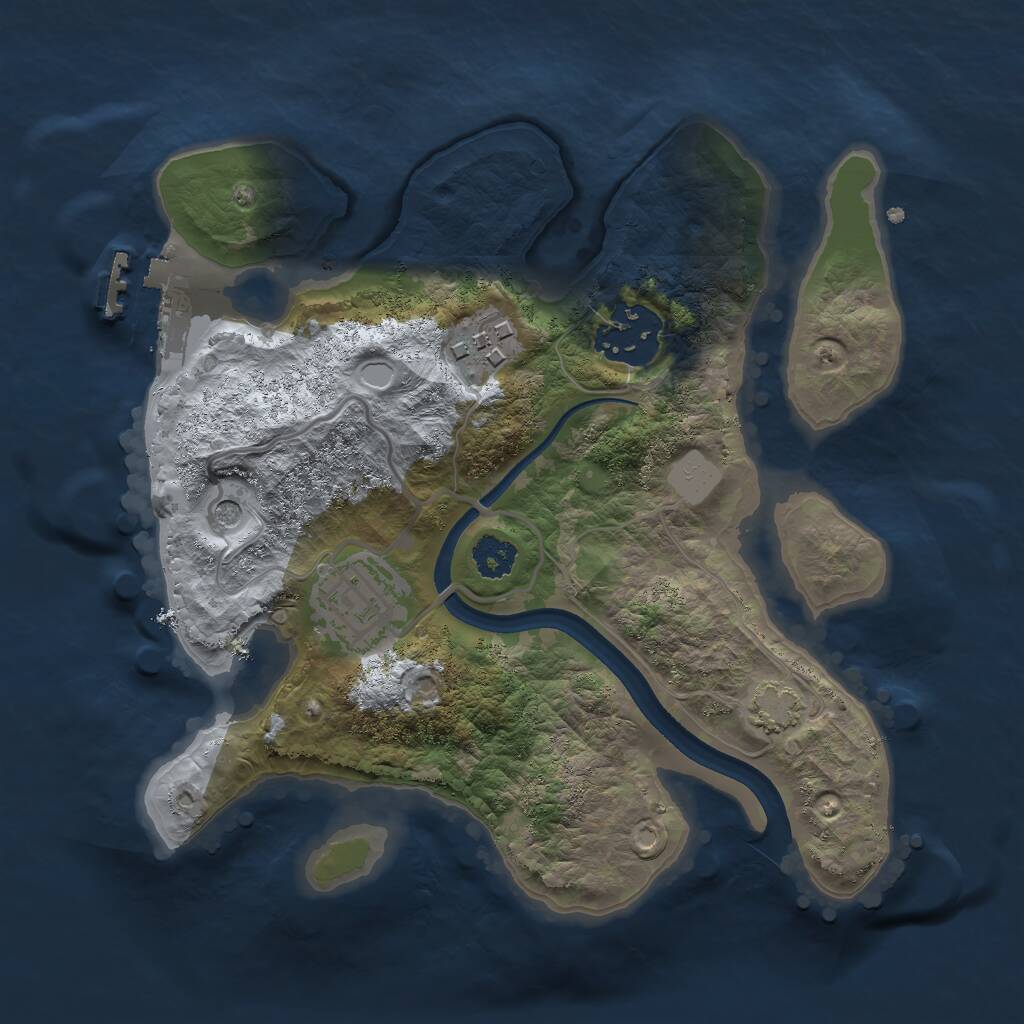 Rust Map: Procedural Map, Size: 2400, Seed: 101984, 7 Monuments