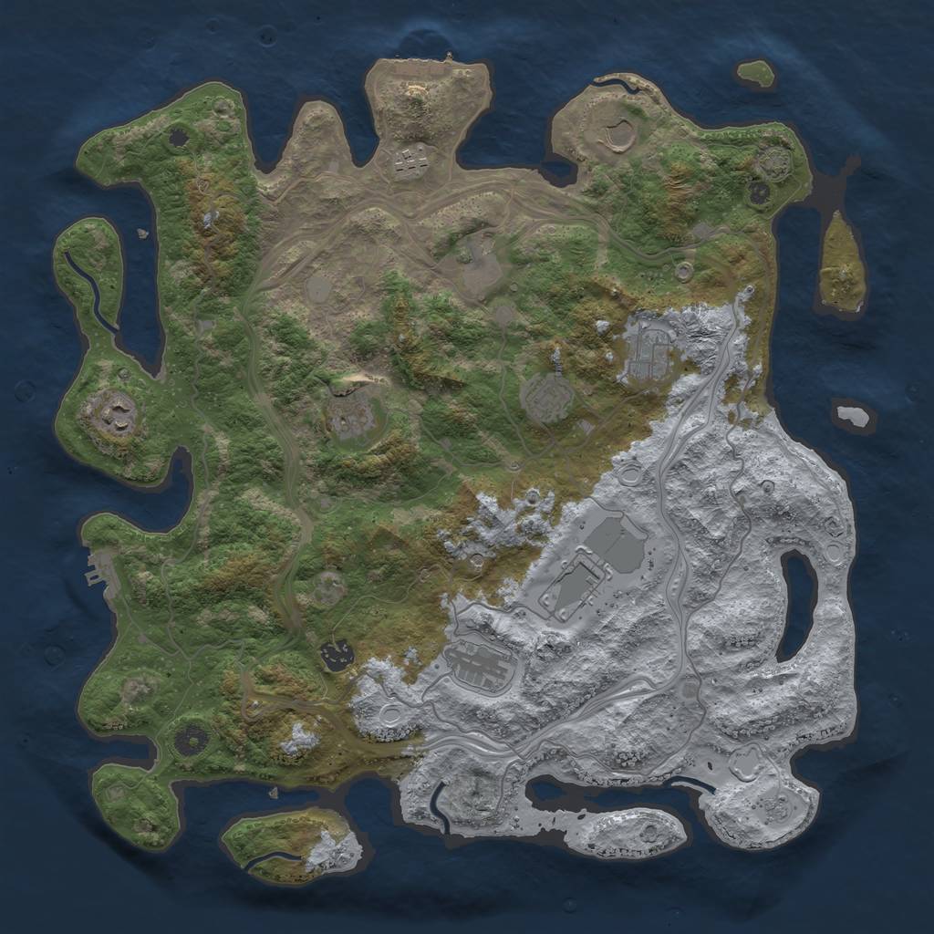Rust Map: Procedural Map, Size: 4300, Seed: 1518362418, 18 Monuments