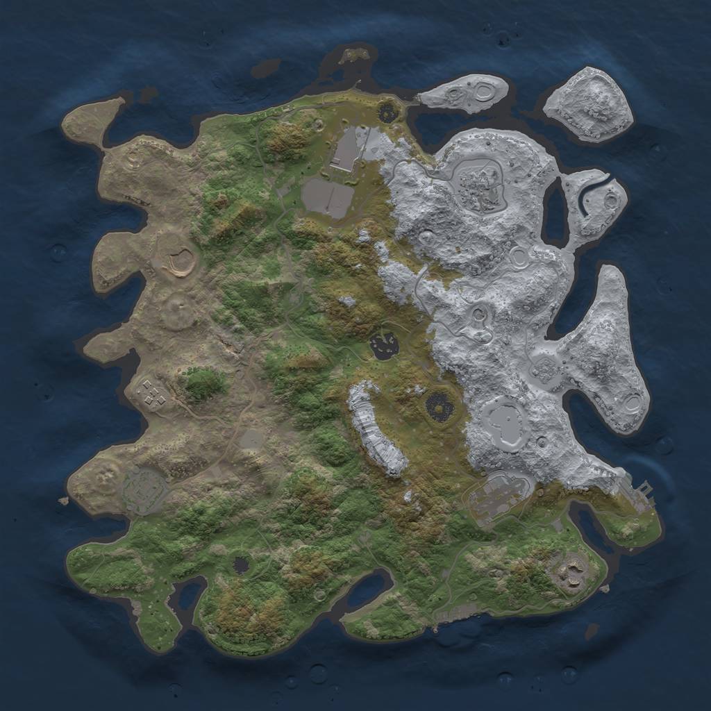 Rust Map: Procedural Map, Size: 3750, Seed: 268073492, 15 Monuments