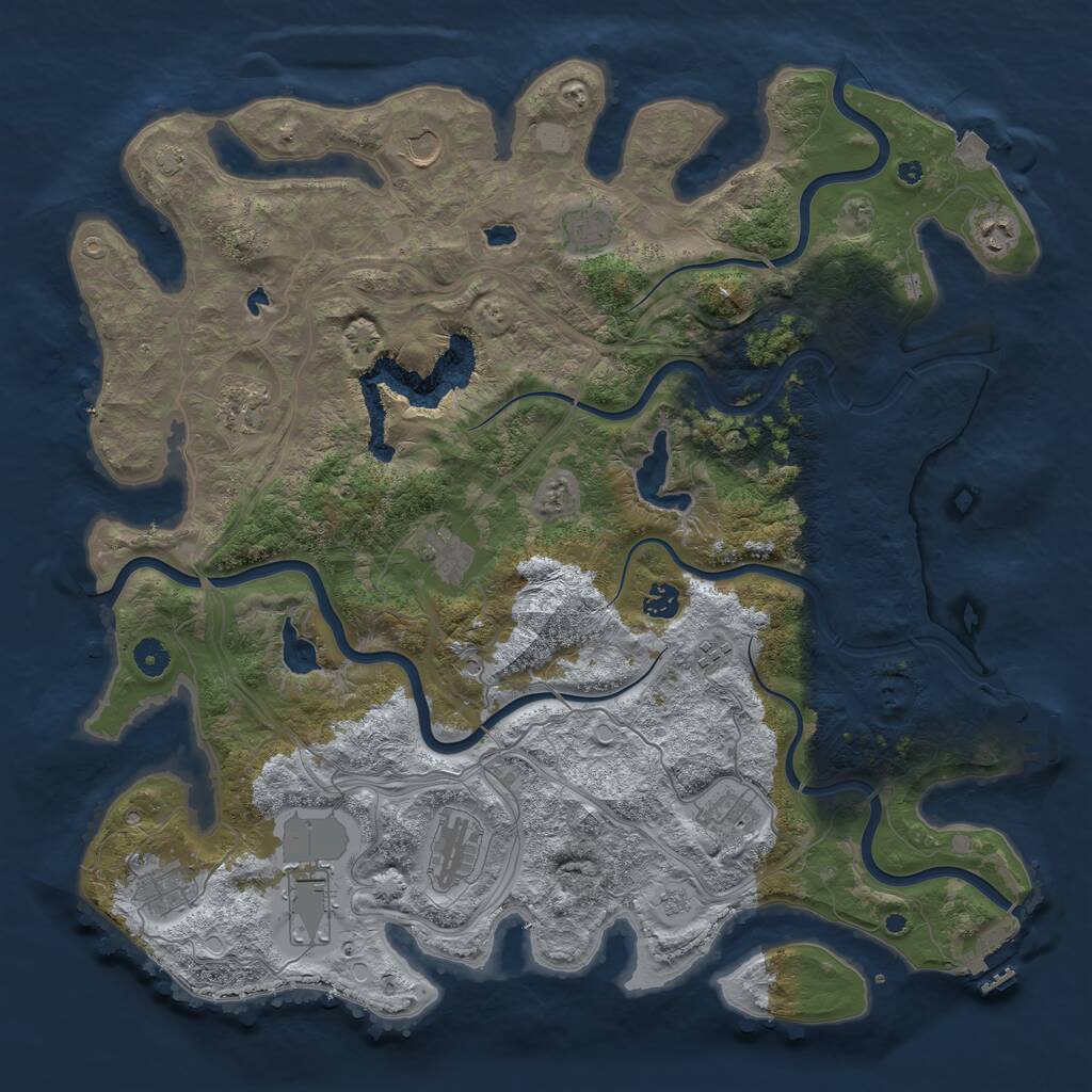 Rust Map: Procedural Map, Size: 4500, Seed: 1938, 17 Monuments