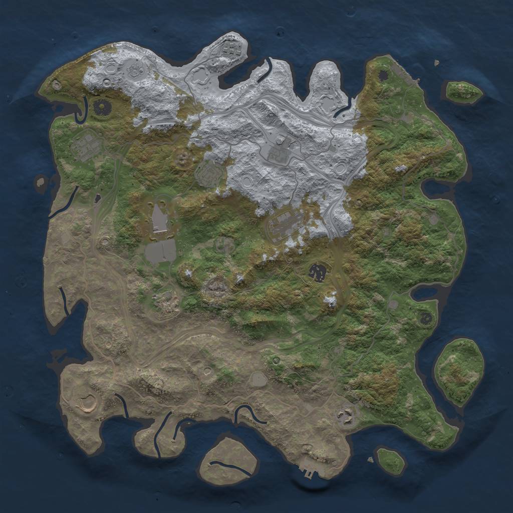 Rust Map: Procedural Map, Size: 4300, Seed: 4783578, 17 Monuments