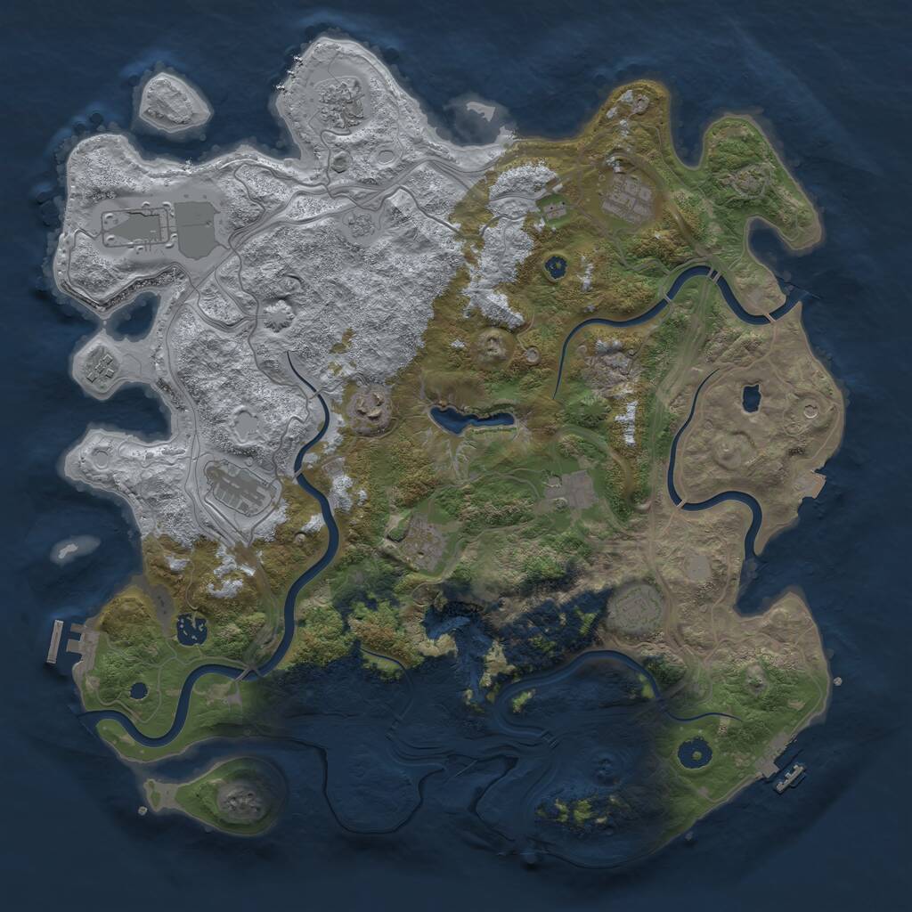 Rust Map: Procedural Map, Size: 4250, Seed: 379114517, 16 Monuments