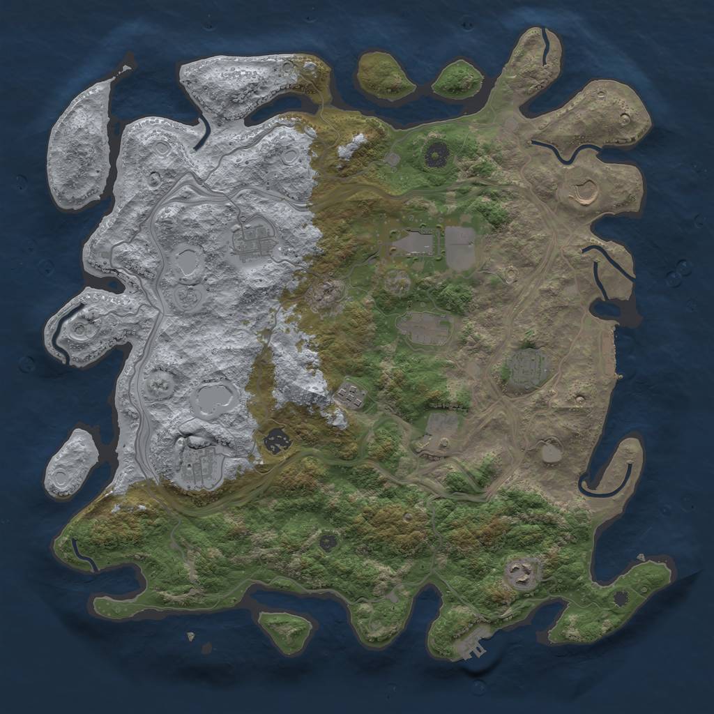 Rust Map: Procedural Map, Size: 4250, Seed: 43755280, 17 Monuments