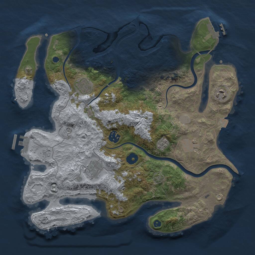 Rust Map: Procedural Map, Size: 3400, Seed: 87167503, 12 Monuments