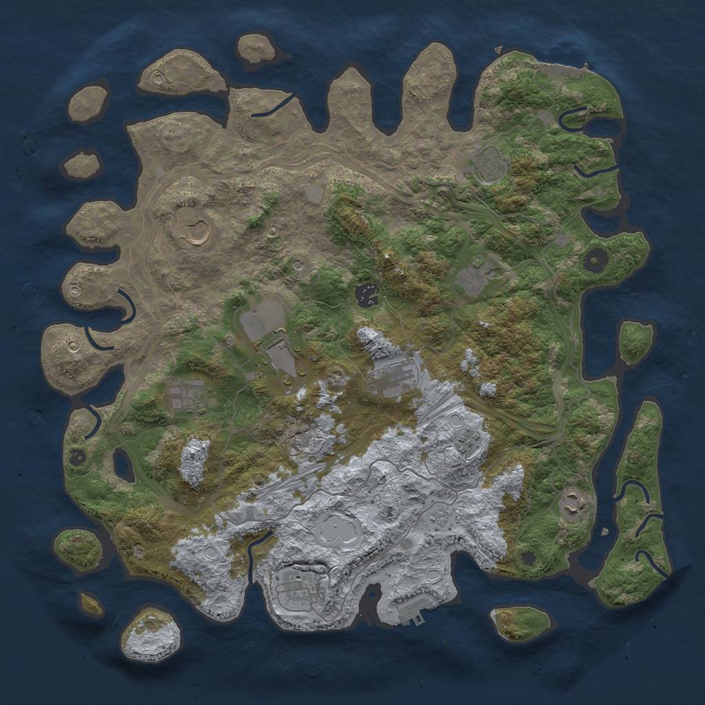 Rust Map: Procedural Map, Size: 4250, Seed: 659600858, 17 Monuments