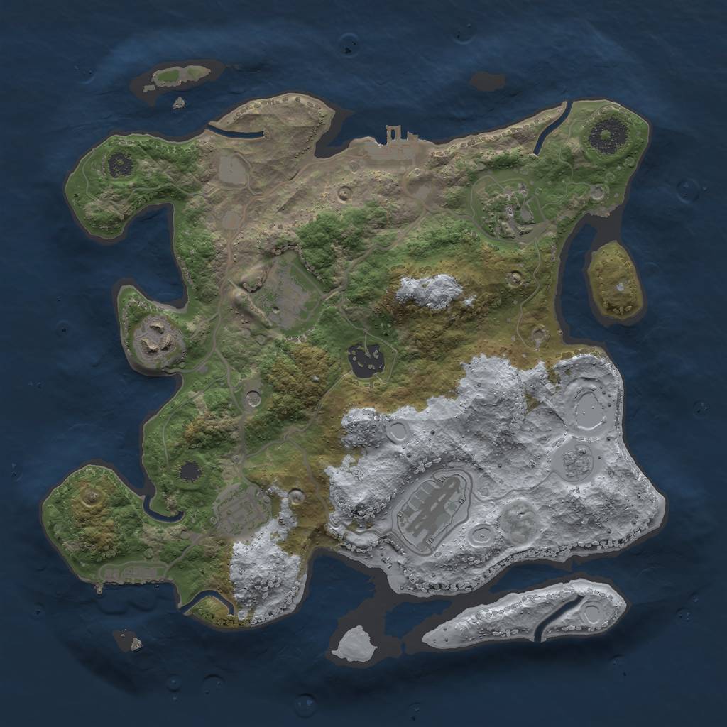 Rust Map: Procedural Map, Size: 3000, Seed: 1682068104, 13 Monuments