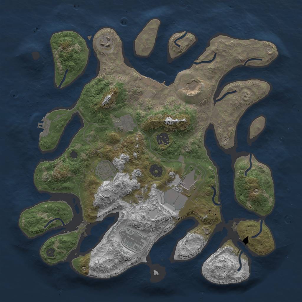 Rust Map: Procedural Map, Size: 3500, Seed: 182, 15 Monuments