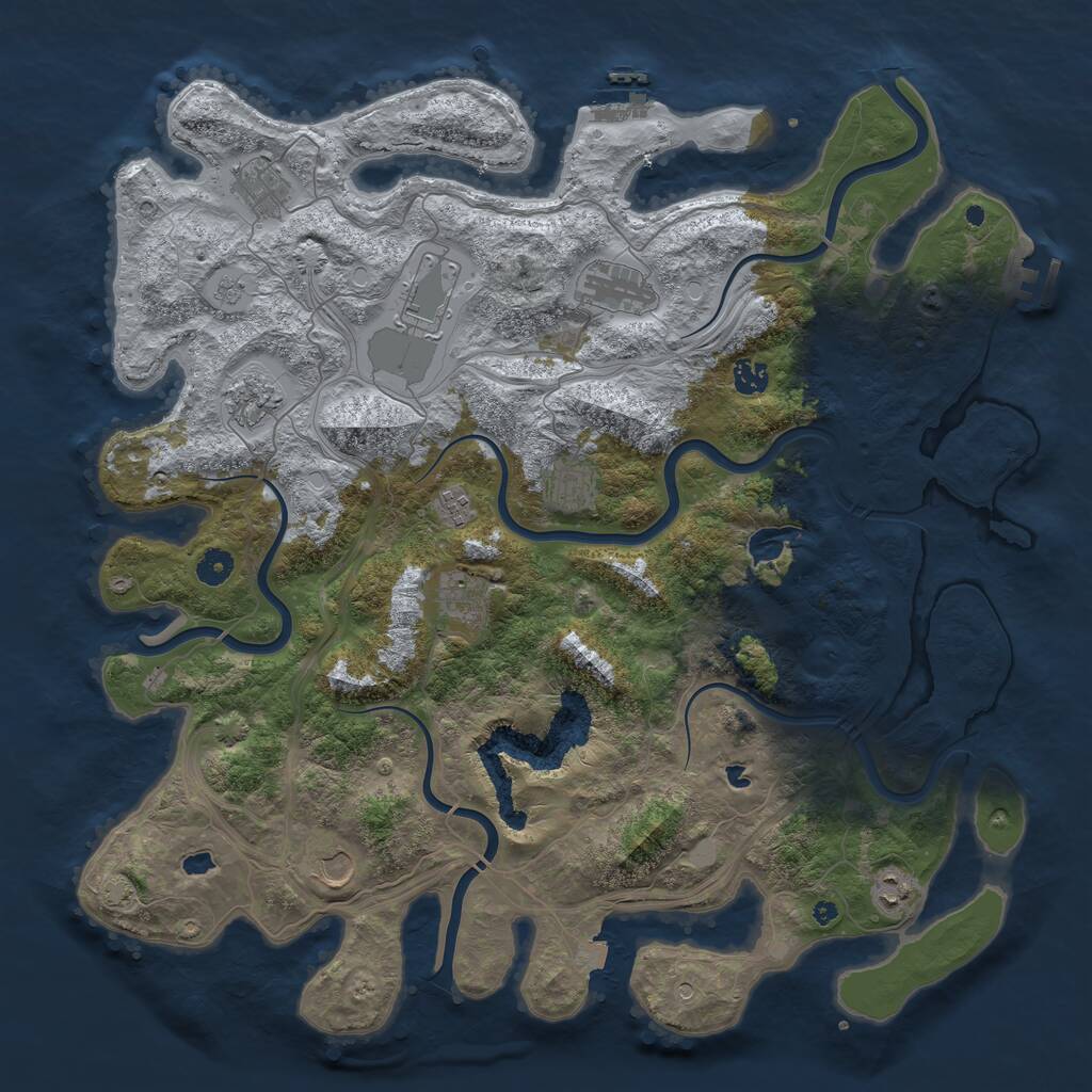 Rust Map: Procedural Map, Size: 4500, Seed: 1799199979, 16 Monuments