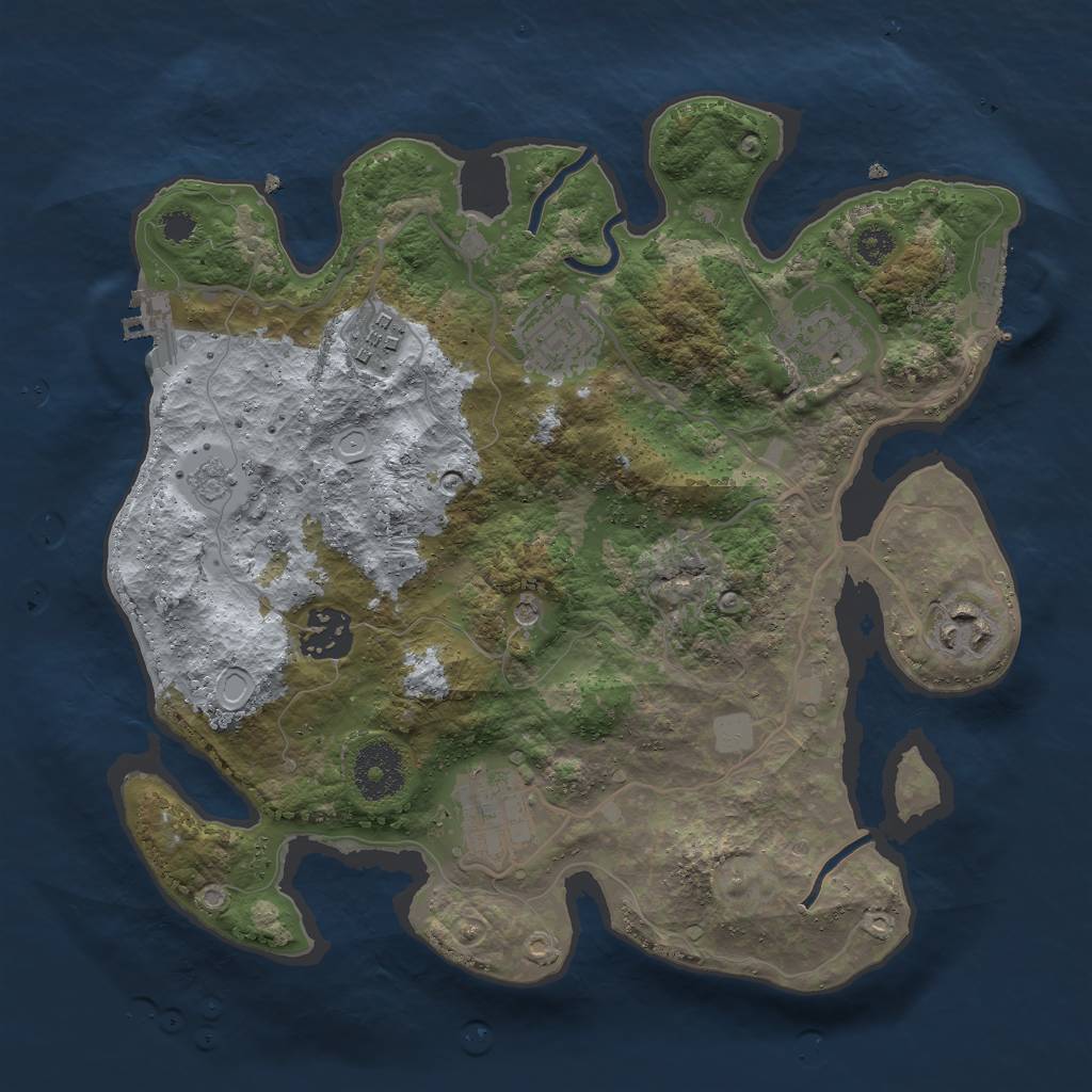 Rust Map: Procedural Map, Size: 3000, Seed: 153144518, 13 Monuments