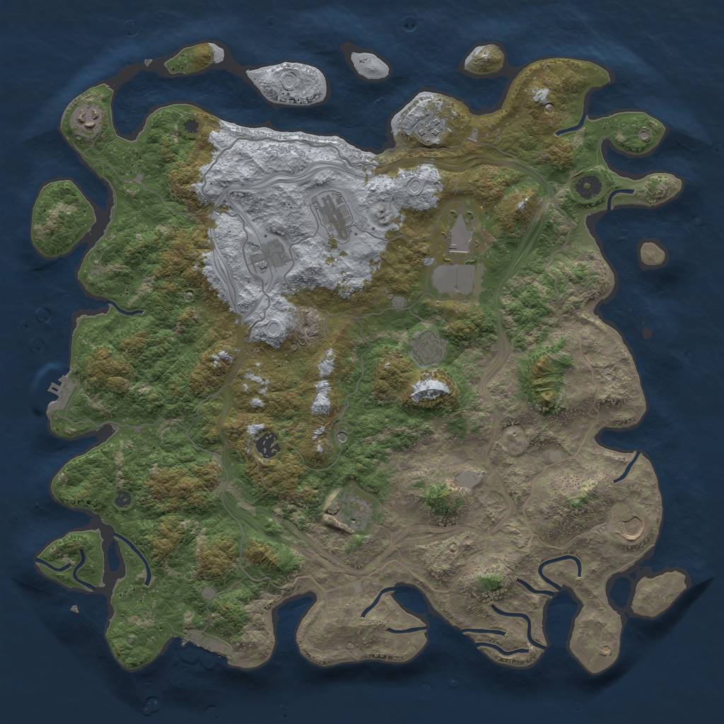 Rust Map: Procedural Map, Size: 4500, Seed: 5660, 15 Monuments