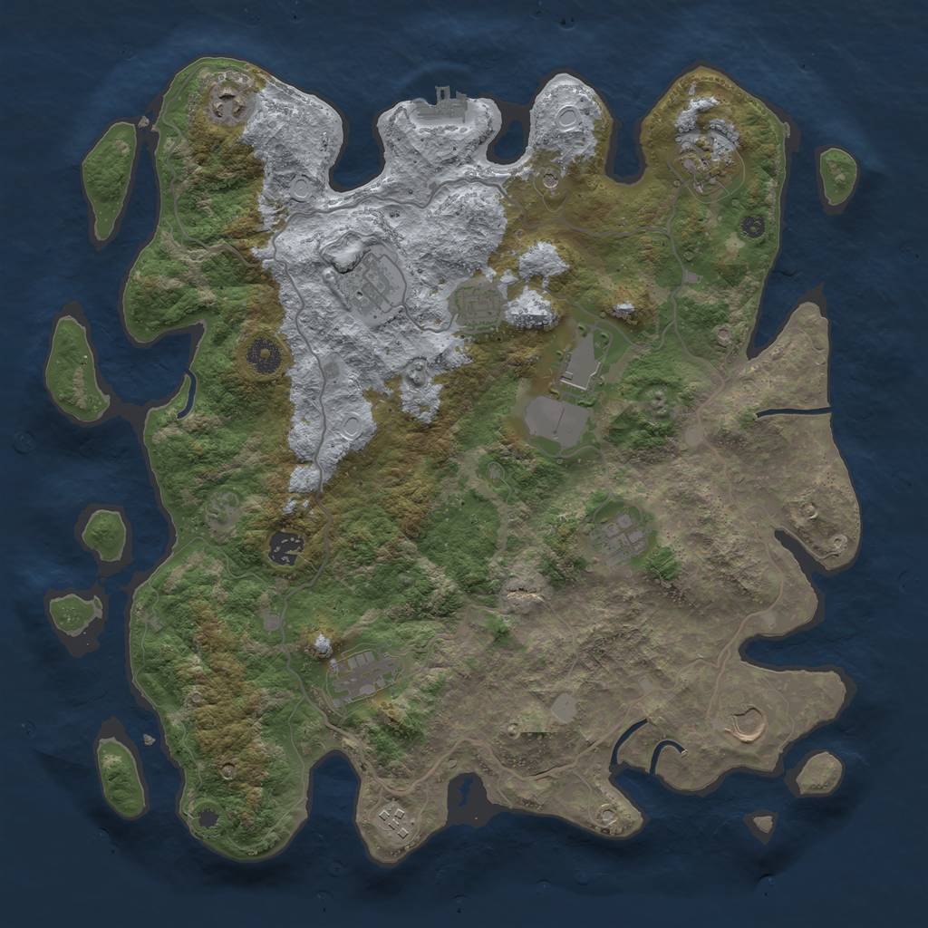 Rust Map: Procedural Map, Size: 4000, Seed: 1161596837, 15 Monuments