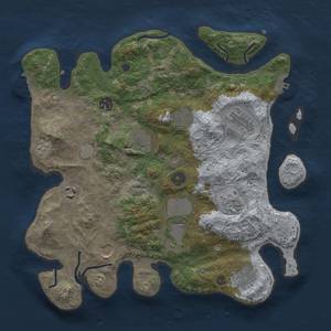 Thumbnail Rust Map: Procedural Map, Size: 3500, Seed: 1458232222, 17 Monuments