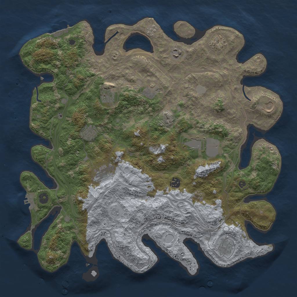 Rust Map: Procedural Map, Size: 4250, Seed: 243849925, 18 Monuments