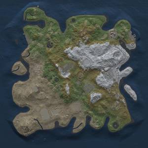 Thumbnail Rust Map: Procedural Map, Size: 3500, Seed: 158243401, 16 Monuments