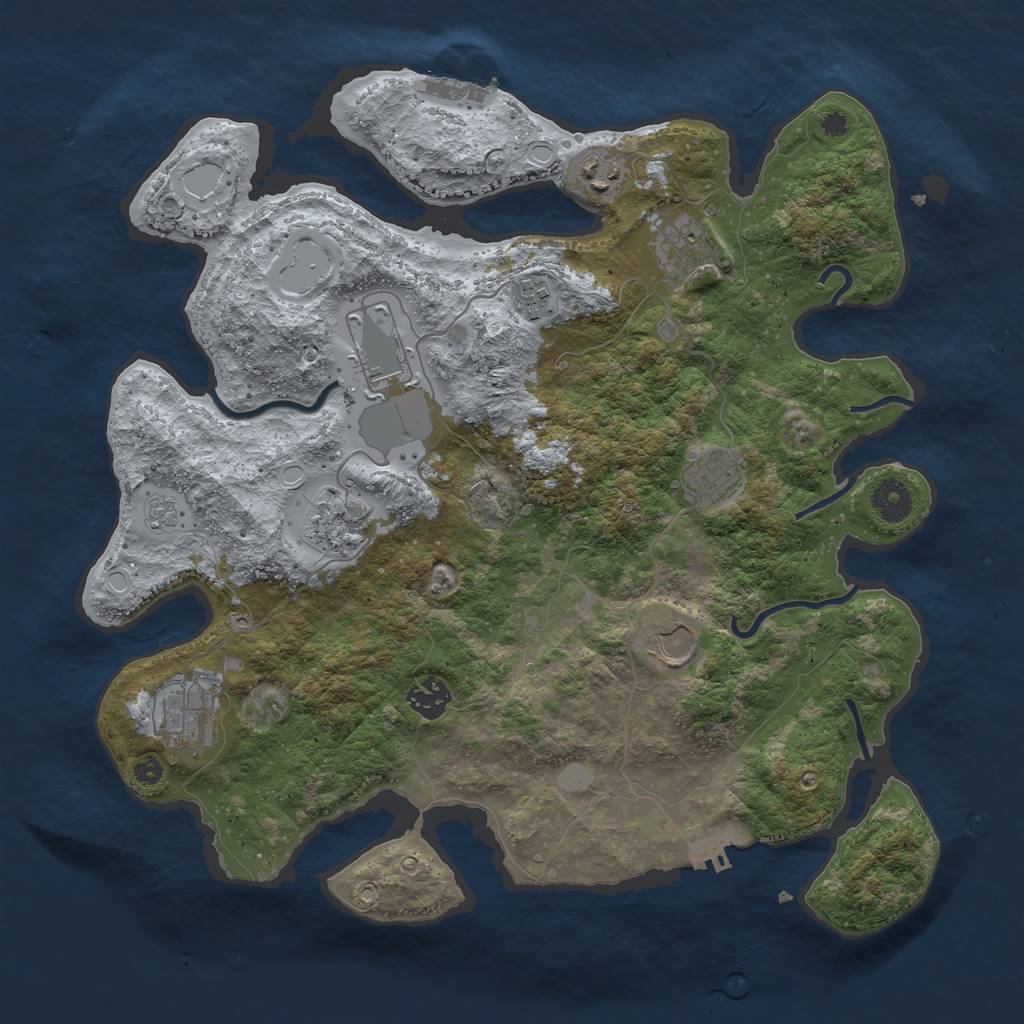Rust Map: Procedural Map, Size: 3750, Seed: 45670407, 15 Monuments