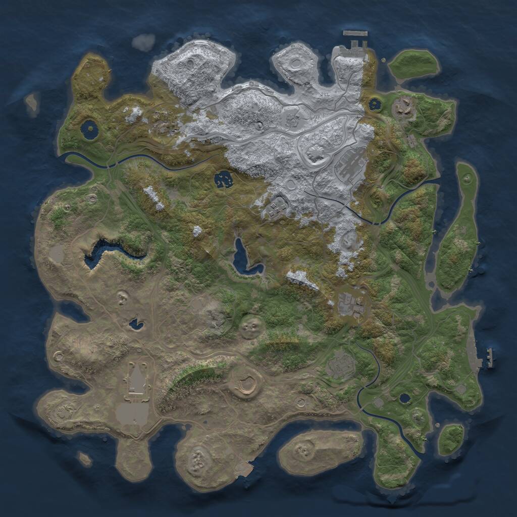 Rust Map: Procedural Map, Size: 4250, Seed: 632913972, 15 Monuments