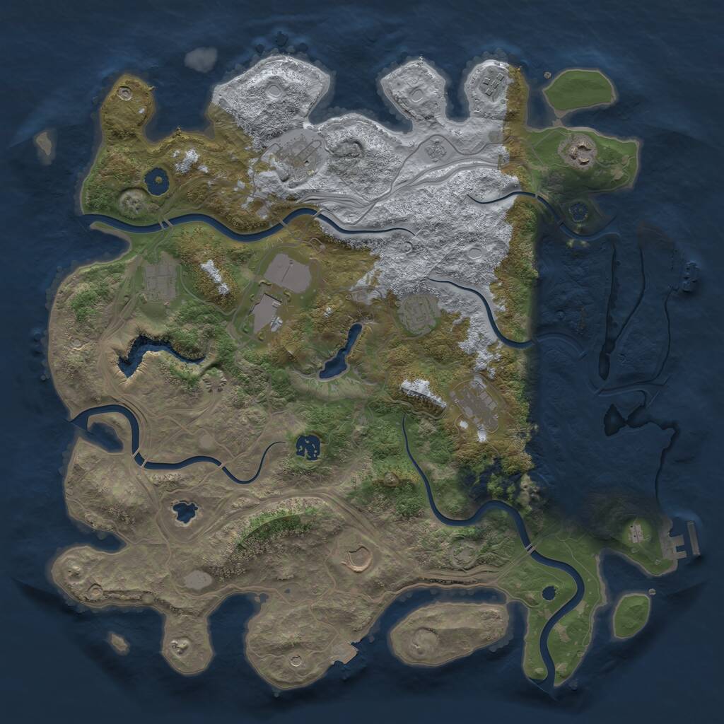 Rust Map: Procedural Map, Size: 4250, Seed: 632913972, 15 Monuments