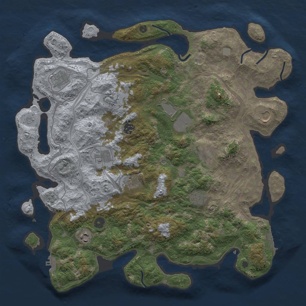 Rust Map: Procedural Map, Size: 4250, Seed: 204856202, 18 Monuments