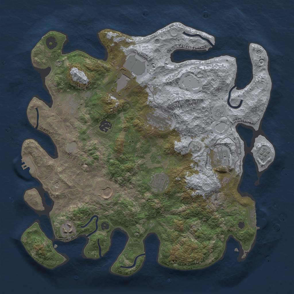 Rust Map: Procedural Map, Size: 3700, Seed: 10577169, 16 Monuments