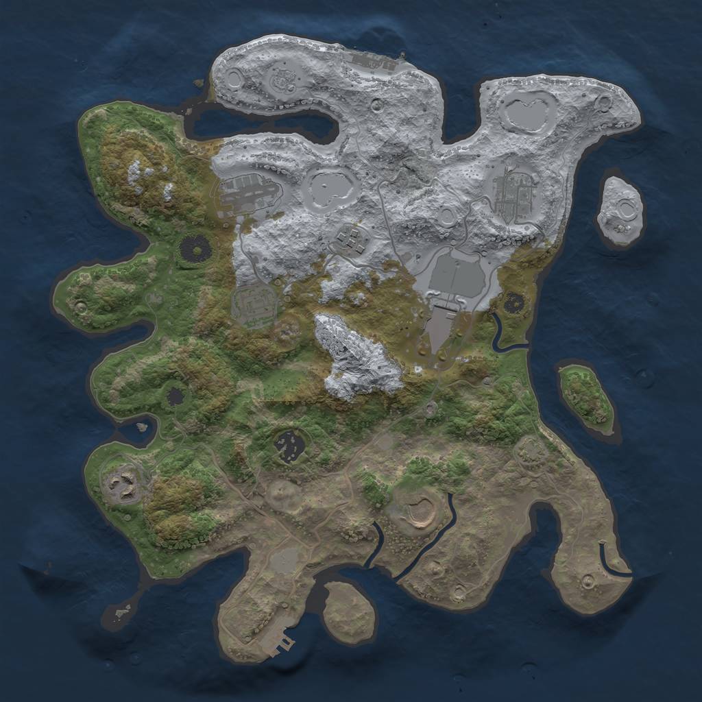 Rust Map: Procedural Map, Size: 3500, Seed: 918005651, 15 Monuments