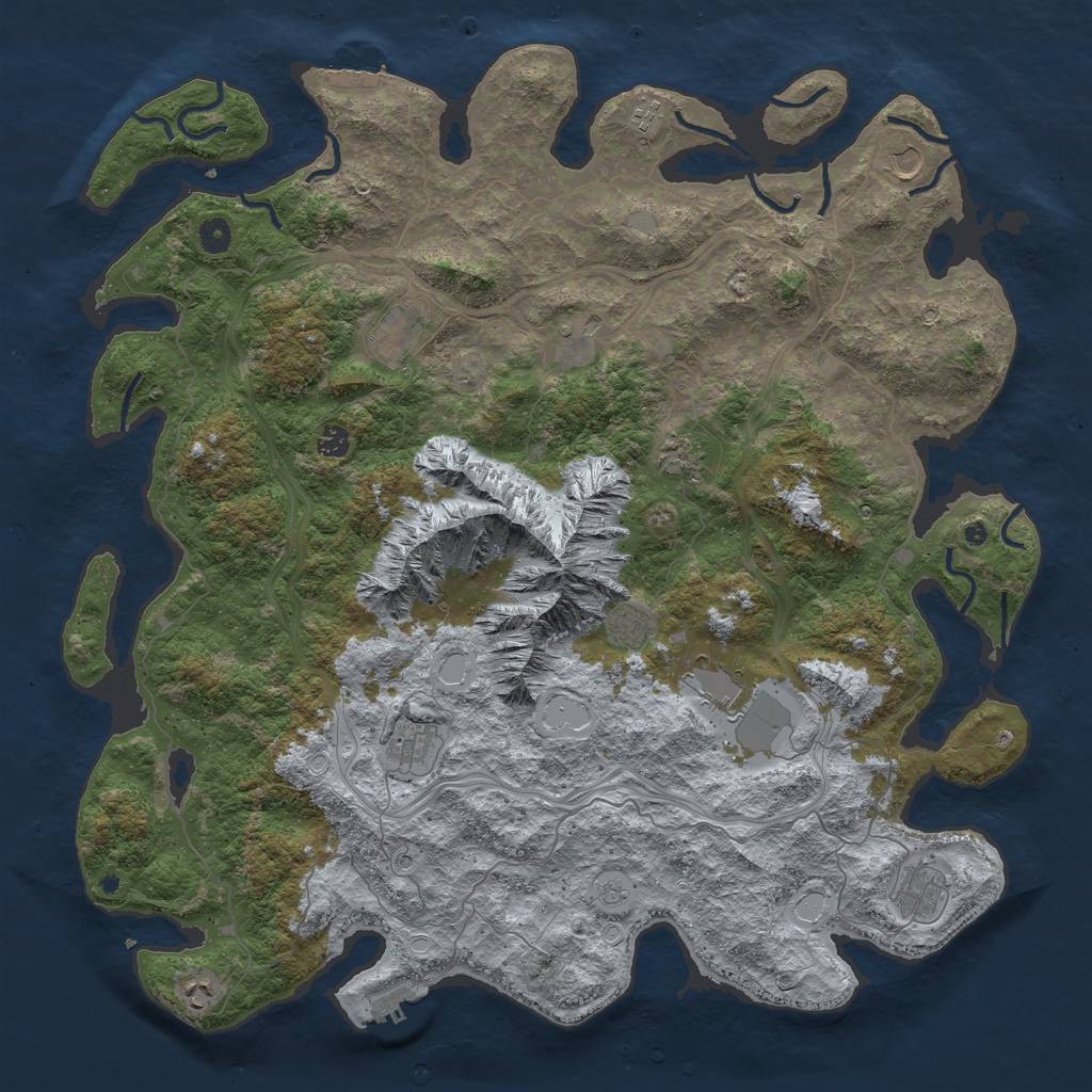 Rust Map: Procedural Map, Size: 5000, Seed: 724875591, 18 Monuments