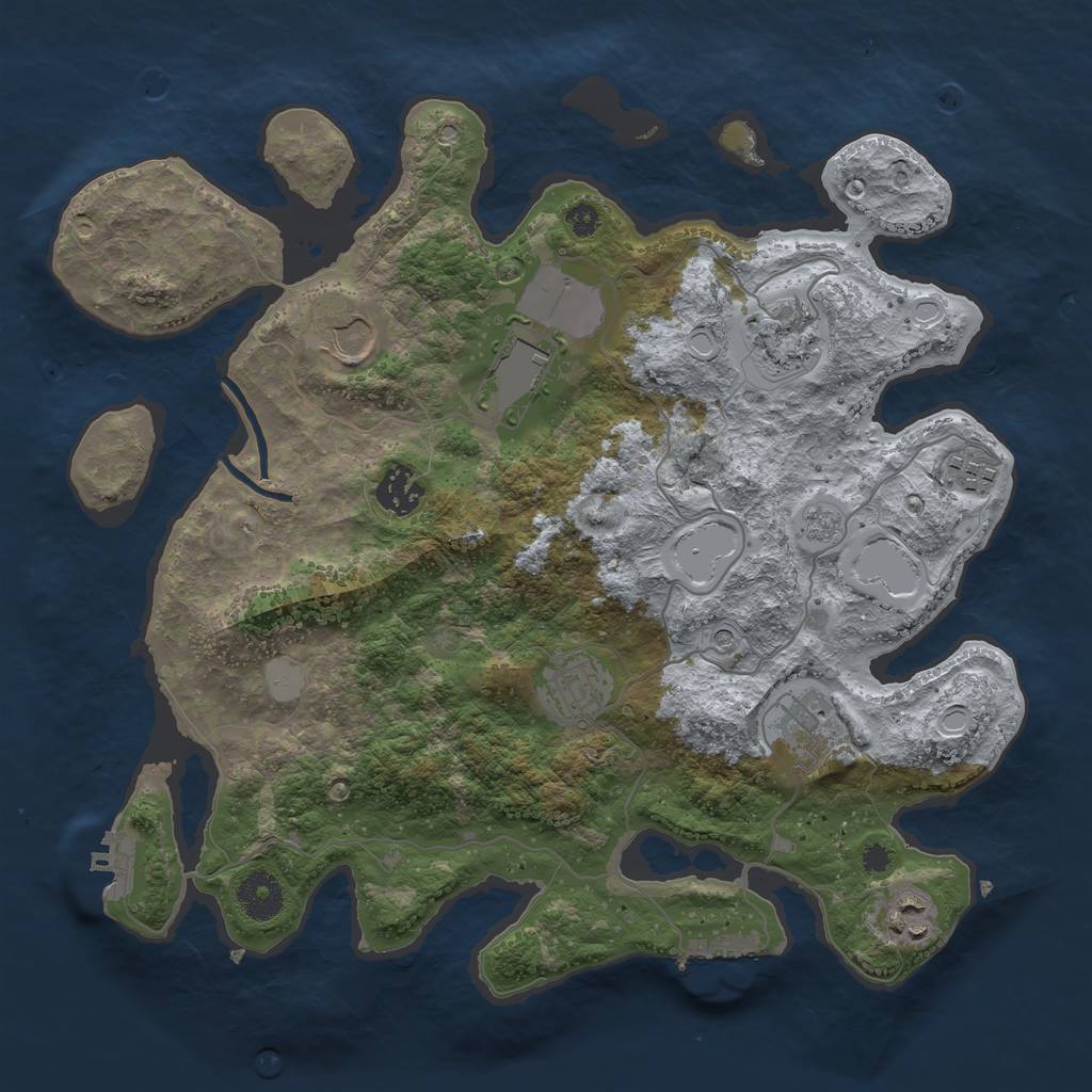 Rust Map: Procedural Map, Size: 3500, Seed: 1159855594, 15 Monuments