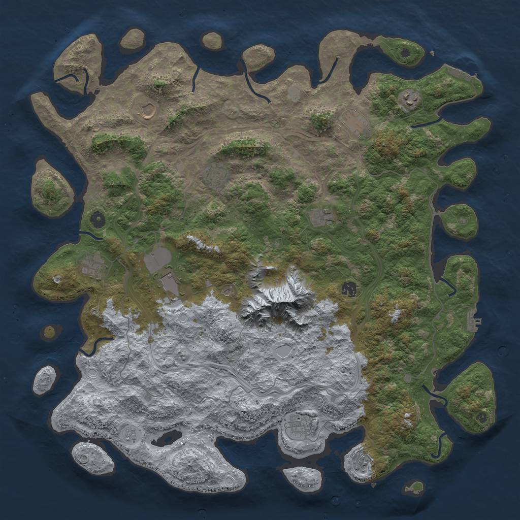 Rust Map: Procedural Map, Size: 5000, Seed: 1397822366, 17 Monuments