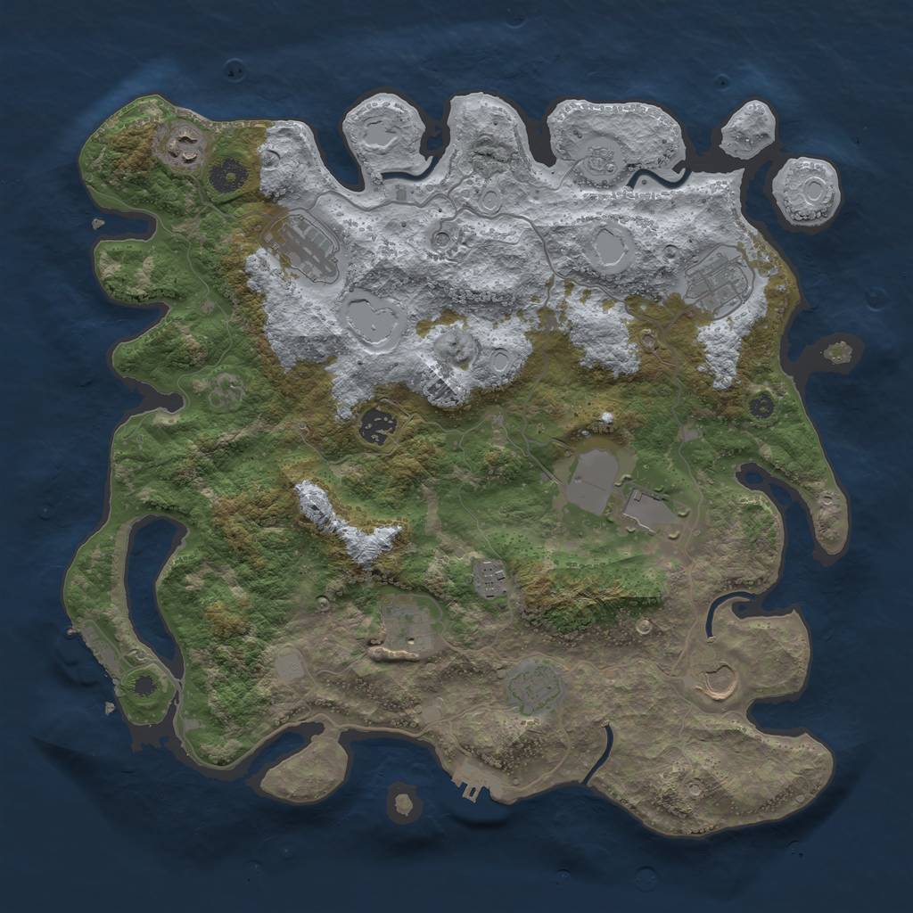 Rust Map: Procedural Map, Size: 3850, Seed: 6749523, 16 Monuments